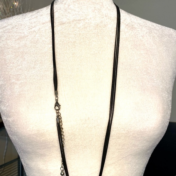 Framed  Pearl in wooden and silver Circulars Necklace triple - Picture 5 of 8